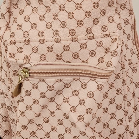 Geometrical Four Leaf Clovers Stylish Sling‎ Bag Pink and Brown - Picture 5 of 7